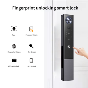 Automatic 3d Face Recognition Biometric Tuya Waterproof Smartlock <b>Wifi</b> Digital Tuya <b>Smart</b> Fingerprint Door Lock with <b>Camera</b> - Product Image 3