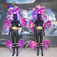 LED entusiasmo Samba deslumbrante luminiscente rendimiento disfraz pluma luminiscente disfraz carnaval actuación disfraz 1 pieza
