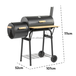 SEJR Moveable Trolley <strong>Barrel</strong> Barbecue Charcoal <strong>BBQ</strong> <strong>Grill</strong> With Lid 102x62x113cm - Product Image 5