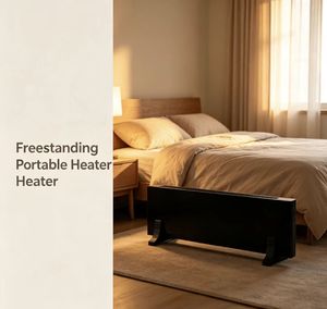 Freestanding Portable Electric Convector Heater Metal Body Zigbee <b>Control</b> Household Use - Product Image 3