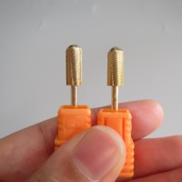 Fraise en carbure de tungstène dorée 3/32'' pour manucure et pédicure électrique, embout de sécurité rond pour perceuse à ongles 4xc