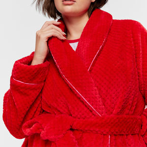 Accappatoio Lungo in Flanella Traspirante Imbottito Spesso in Velluto Corallo Personalizzato Morbido e Caldo per Donna Moda Autunno Inverno Primavera - Product Image 4