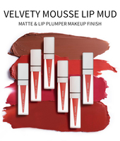 Vernis à lèvres en velours 6 couleurs, marque privée, mat, boue à lèvres longue durée, imperméable, personnalisation rouge à lèvres, fournisseur mat