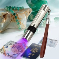 Linterna UV de 365nm, Recargable, de Acero Inoxidable 304, con Luz Blanca de 3W y Haz Enfocado de 9mm para Inspección de Fluorescencia