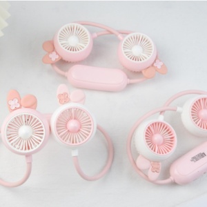 Ventilador de Cuello de Moda con Doble Cabezal de Viento, Kawaii, Deportivo, para Exteriores, Mini Ventilador de Cuello Recargable por USB para el Verano - Product Image 2