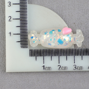 100 pz/sacchetto, disponibilità all'ingrosso, ciondoli in resina a forma di lettera, miniatura, piatti, colorati effetto gelatina, con paillettes, a tema caramella - Product Image 6