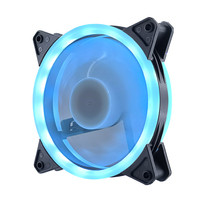 Ventilateur de flux d'air d'ordinateur de bureau IDE 4pin silencieux 120mm 12025 RGB avec double anneaux lumineux pour châssis PC