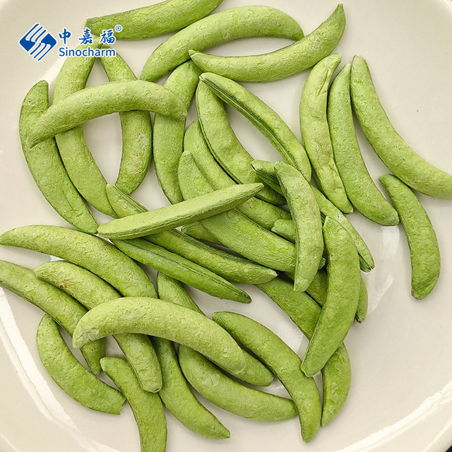 Sinocharm Instant Snack Peas Crisp Sweet 1kg Freeze Dried Sugar Snap Peas for Super Market From China