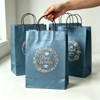 Sacs cadeaux en papier rose de luxe personnalisés avec logo imprimé sur mesure