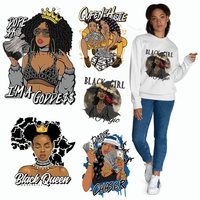 Nouveaux Patchs en Fer Thermocollants Femme Afro Intelligente Prenant la Prière sur Jésus, Autocollants pour Vêtements DIY, Imperméables, Lavables de Niveau A