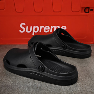 Sandalias transpirables antideslizantes de suela gruesa para hombre, material EVA, tacón plano, color sólido, ropa de playa para exteriores, talla 35 46 - Product Image 3