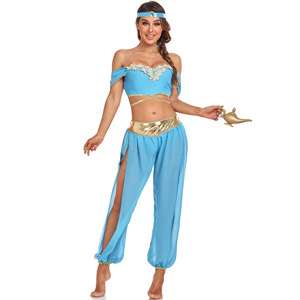 BAIGE 2024 traje <span class=keywords><strong>de</strong></span> princesa jazmín con lámpara mágica <span class=keywords><strong>de</strong></span> Aladdín <span class=keywords><strong>Sexy</strong></span> para Halloween para mujer - Product Image 6