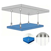 Panneau de cloison acoustique insonorisant avec système de suspension par câble en acier, modèle SW-GY031