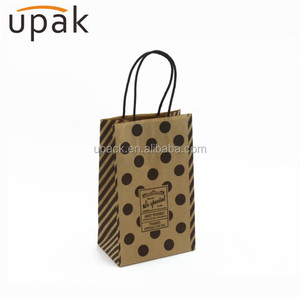 Brown Craft Shopping Black Spotted Shopping Paper Sack <b>Bag</b> Made in China - Product Image 2