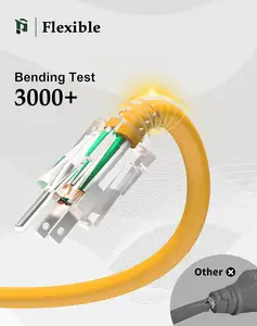 Cables de alimentación cables de extensión, 25ft/50ft/75ft100ft cable de alimentación amarillo eléctrico al aire libre cables de extensión de alta resistencia