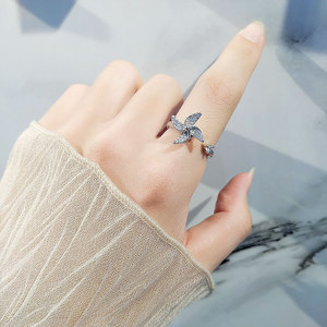 2026 New Micro Pave Zircon Rotating Windmill Open <b>Adjustable</b> <b>Rings</b> Copper Gold Plated Anti Anxiety Impatience Jewelry - Product Image 2