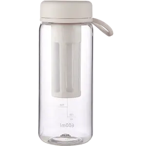 Nieuw Binnen 450Ml/600Ml Drinkwater Plastic Drinkfles Bijbehorende Cold Brew Cup Thee Koffie Cup Met Tpe Touw