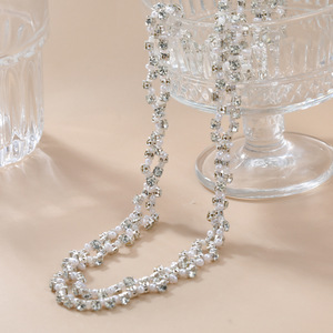 Gioielli di moda 2024 nuove collane lunghe esagerate da donna strass <span class=keywords><strong>maglioni</strong></span> di perle a catena collane di perline in argento accessori - Product Image 4