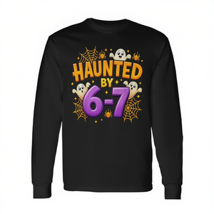 Haunted By 6-7 Camiseta de manga larga con diseño de fantasma espeluznante de Halloween - Product Image 2