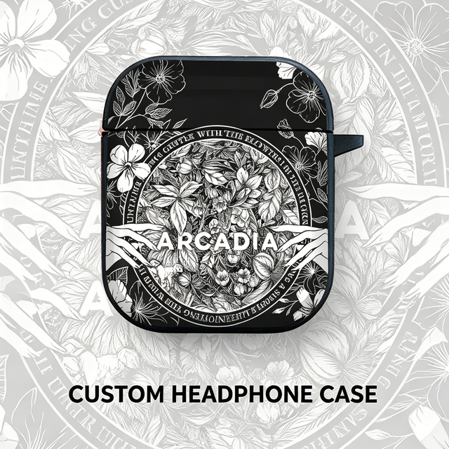 Custom Black White Floral Engraving Earphone Case for AirPods 1/2/3/Pro/Pro 2, Shockproof Protective Cover MOQ 30 Earcase iphone