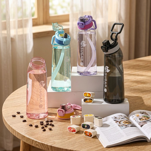 Bottiglia con Coperchio a Chiusura Ermetica Senza Odori in Tritan+PP, Lavabile in Lavastoviglie, Ideale per Attività all'Aperto, Scuola, Escursionismo, <span class=keywords><strong>Palestra</strong></span> - Product Image 5