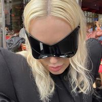 Masque-lunettes Y2K personnalisé, style futuriste cool, non mainstream, punk, une seule pièce