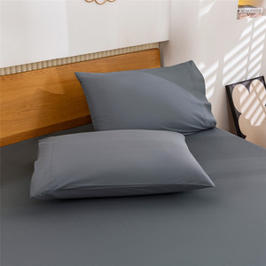 Parure de lit 4 pièces en coton massif de qualité hôtelière supérieure, tissu aéré, drap-housse élastique, maintien parfait, résistant à l'usure - Product Image 4