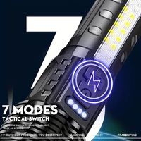 Lampe torche LED laser blanche haute puissance étanche A76, rechargeable, avec affichage de la puissance, 10000 lumens, zoom
