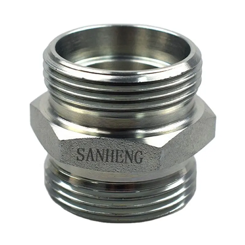 Sanheng tubulação de pressão hidráulica, transição de aço inoxidável, redutor masculino métrico, conexões retas, de fio de carbono