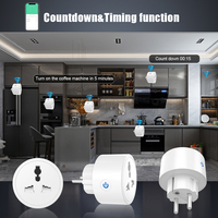 SIXWGH 16A WiFi adaptador de viaje inteligente Universal 2 pines enchufe de la UE a EE. UU. Reino Unido BR AU enchufe eléctrico Monitor de alimentación Google Home Alexa