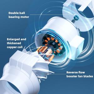 ETL personnalisable 100 ~ 240V à faible bruit 4 + pouces 95mm ventilateur de conduit en ligne avec contrôleur de vitesse pour souffleries et installations d'essai - Product Image 6