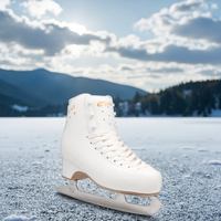 Patins à glace de performance supérieure fabriqués par OEM, 3-4 tours, patins à glace d'hiver, bottes de patinage sur glace pour jeunes/JR/SR HS-C-Star, dessus en cuir de 1,6-1,8 mm, PUC