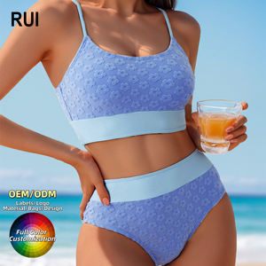 ชุดบิกินี่โครเชต์แบบสั่งทำ RUIQUWIN OEM สำหรับผู้หญิง ชุดว่ายน้ำแบบดันทรง ไมโครบิกินี่ ชุดว่ายน้ำแบบผูกคอ ชุดบิกินี่ลูกไม้ ชุดว่ายน้ำสำหรับฤดูร้อน - Product Image 1
