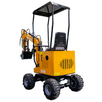 Mini-excavatrice sur roues HT10W, divers coloris, mini-excavatrice compacte d'une tonne, vente chaude HT10W