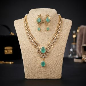 New Ad High Quality Gold Plated Crystal Rhinestone Geometric Design Latest Designed Wedding Jewelry Women's Classic Style <b>Sets</b> - Product Image 2