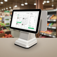 Terminal de Caixa com Tela Dupla de 15.6" e Toque, Hardware Completo, Sistema POS com Gaveta e Software para Checkout de Loja