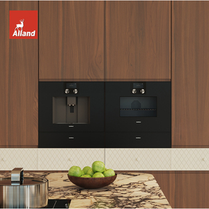 Allandgroup Italy - Juego <span class=keywords><strong>de</strong></span> Muebles <span class=keywords><strong>de</strong></span> Cocina Neoclásicos con Puerta <span class=keywords><strong>de</strong></span> Panel <span class=keywords><strong>de</strong></span> Chapa <span class=keywords><strong>de</strong></span> Nogal Natural Sólido y Isla Larga Ondulada - Product Image 3