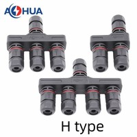 Conector de Cable LED con Fijación por Tornillo, Tipo L/T/X/H/F, 1 Entrada y 2/3/4/5 Salidas, Impermeable IP68, Conector de Cable de Alimentación para Cableado de Iluminación LED