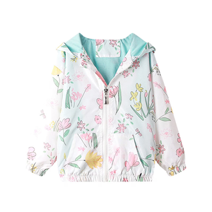 <span class=keywords><strong>Felpa</strong></span> con Cappuccio Bianca Formale per Ragazze con Stampa Floreale, <span class=keywords><strong>Zip</strong></span> e Guscio in Nylon, Asciugatura Rapida, Traspirante, Antivento, Ecologica, Manica Lunga - Product Image 4