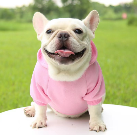 Casual Sporty Style Warm Puppy Dog Cloth Thickened Soft Solid Color Pet Hoodies