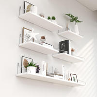 Étagère murale flottante blanche pour chambre à coucher, étagère murale flottante en bois, étagère de rangement murale pour salon, bibliothèque