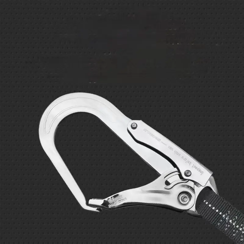 High quality large opening 60mm climbing Alloy steel hook fall protection components scaffolding hook safety harness accessories