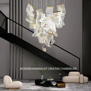 JYLIGHTING Lámpara <span class=keywords><strong>Colgante</strong></span> de Arte Moderna Nórdica, Elegante y de Lujo, Lámpara de Papel Simple para Escalera o Sala de Estar, Hecha de Acrílico - Product Image 3