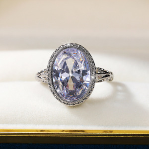 Oval Topaz Color <b>Crystal</b> <b>Ring</b> for Women Elegant Minimalist Fashion Daily Party Accessories - Product Image 6
