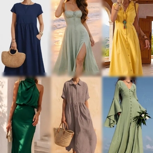 Vestidos de Verano para Mujer, Lote Mixto Usado al por Mayor, Múltiples Estilos y Estampados, Surtido en Fardos, para Vacaciones y Oficina, Suministro a Granel - Product Image 2