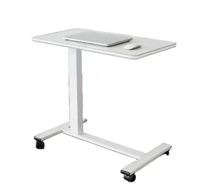 Pneumatic Adjustable Lift Mobile Laptop Table Hospital Overbed Table Food Table For Hospital Bed