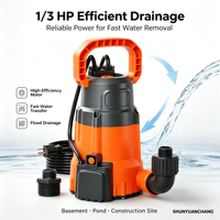 Pompe à eau submersible automatique haute pression avec capteur, OEM, portable, 1/3 CV, pour vidange de piscine et drainage de sous-sol inondé