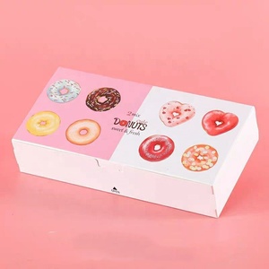 Packaging Pastry Bakery Donuts Custom Macaroon For Paper Single With Windows Long Donut Box