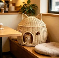 Paniers pour enfants en rotin faits à la main en forme de maison, jouets écologiques, lits pour chats et chiens, adaptés à la décoration des chambres de bébé