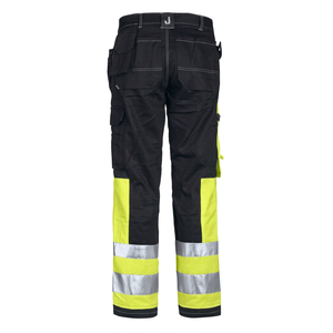 Pantalon de travail de sécurité pour homme, certifié CE, haute visibilité, fluorescent, réfléchissant, sans coutures, en polyester, coupe cargo, pour l'hiver - Product Image 1